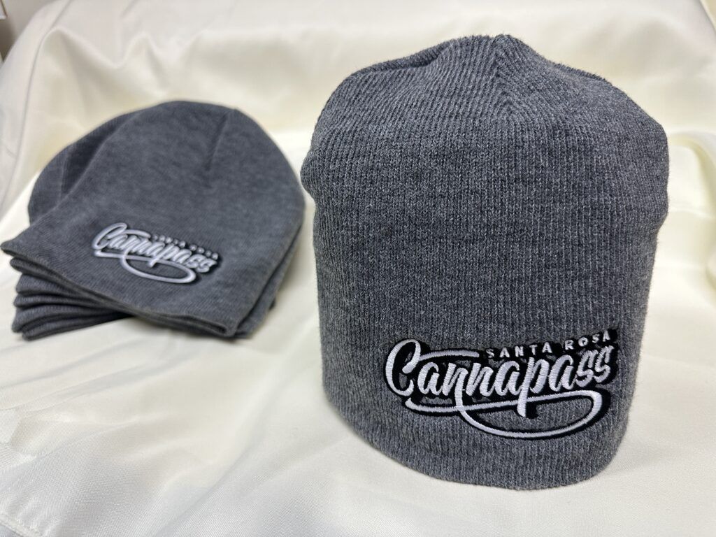 Gray knit beanies with the 